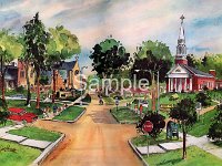 Lindstrom 2 Churches, signed, unframed $25