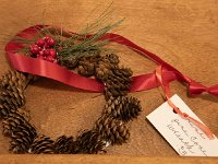 Mini pine cone wreaths $3.00; Online $6.00